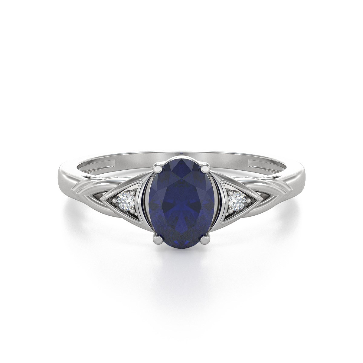 Bague ADEN Saphir et diamants sur Argent 925 2grs