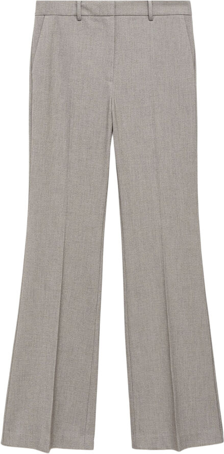 MANGO High-waist flared trousers Lt pastel grey