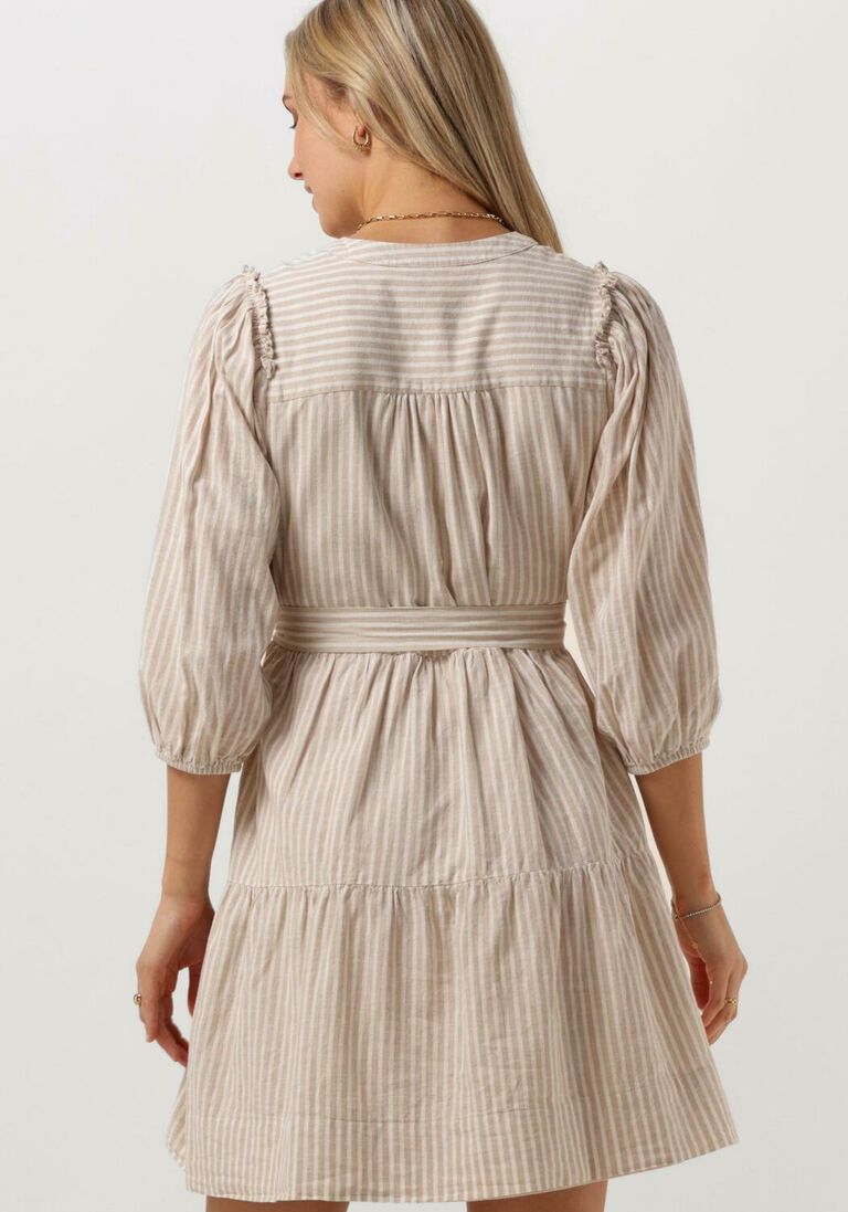 SELECTED FEMME witte selected femme mini jurk slfhillie 3/4 striped short linen dress