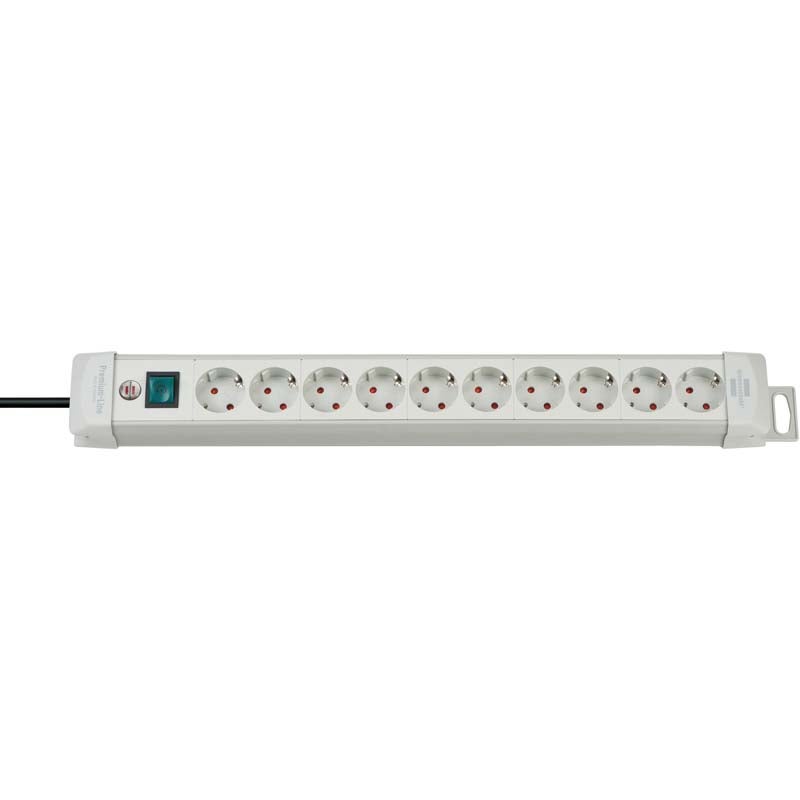 Brennenstuhl Premium-Line 1955500100 stekkerdoos 10-voudig met beveiliging 3m lichtgrijs