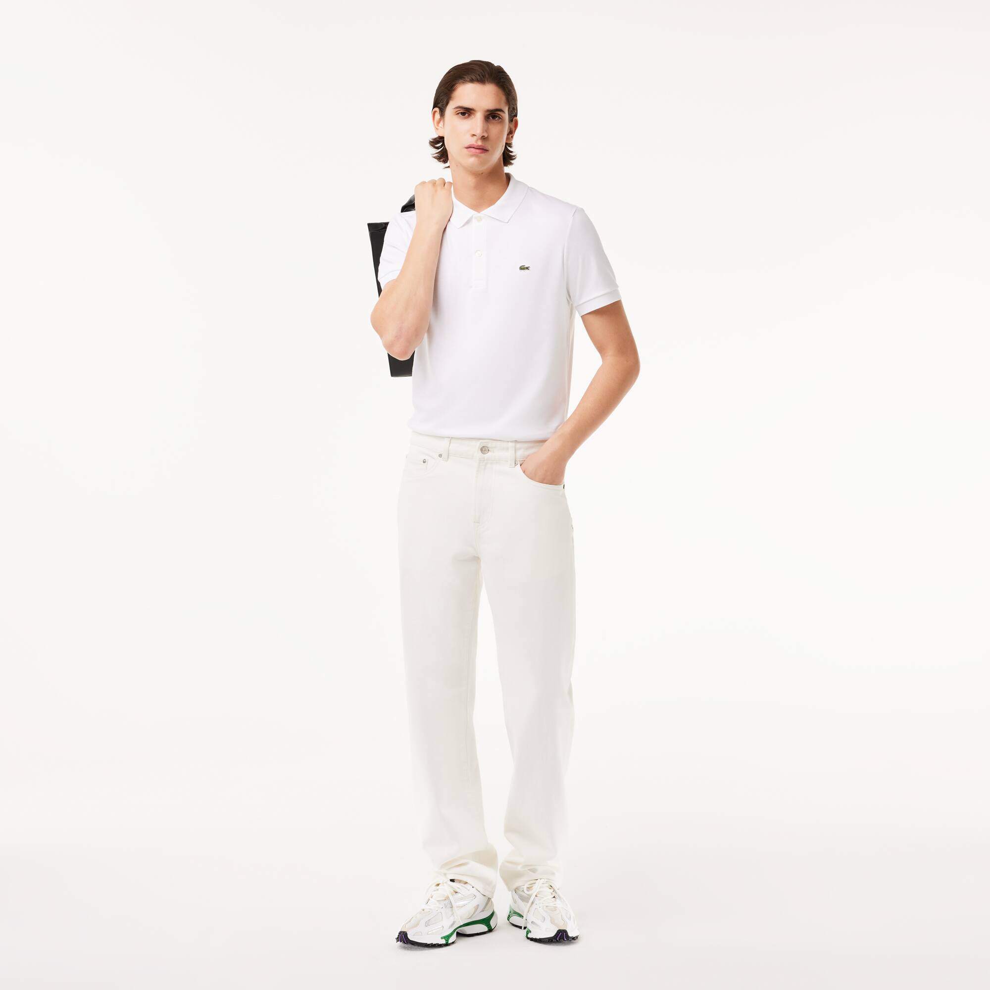 Herren LACOSTE Poloshirt aus Pima-Baumwolle Kurze Ärmel - Weiss - Lacoste - Herren