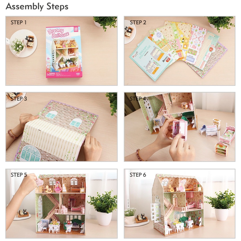 Verträumtes Puppenhaus-3D-Puzzle