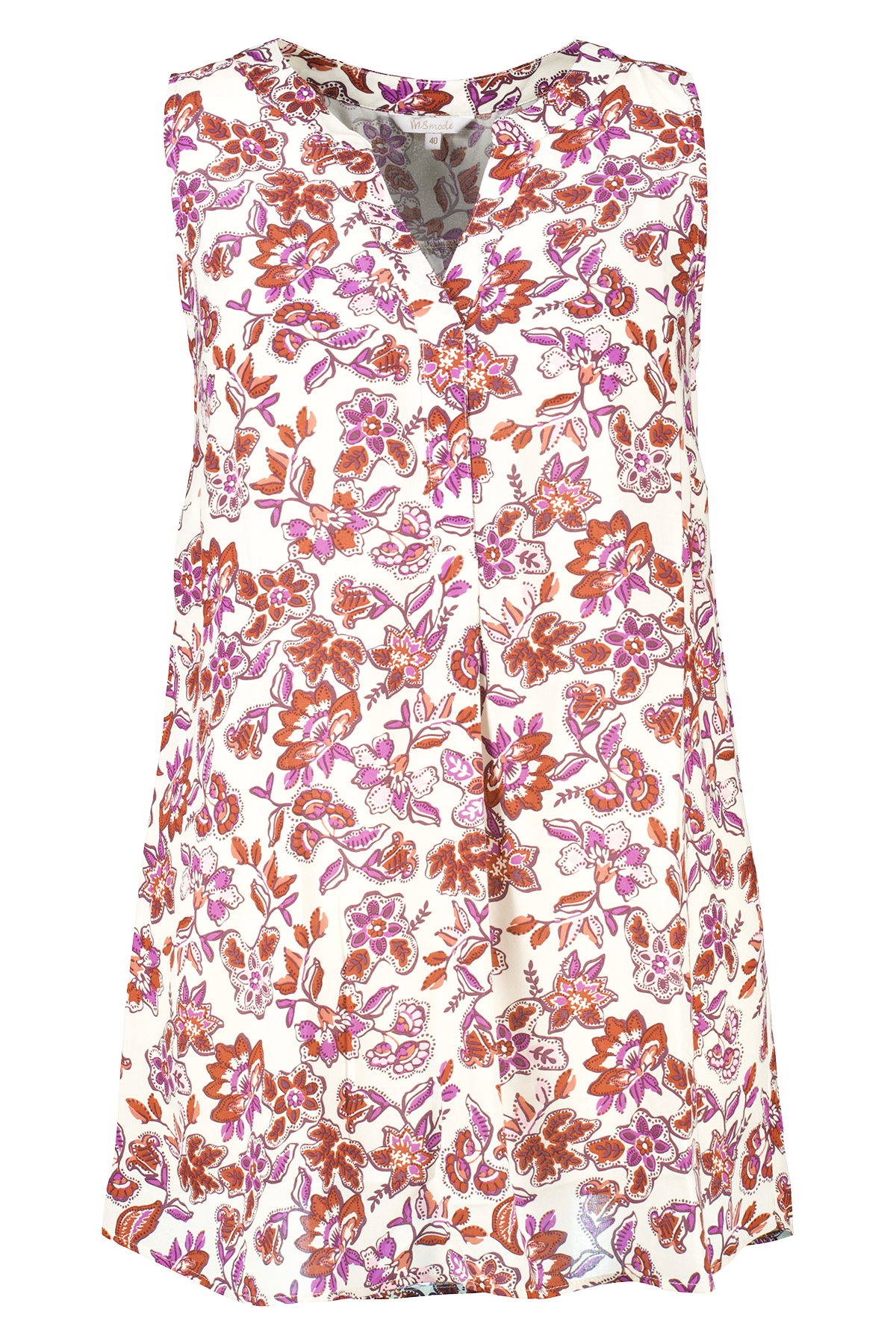 Top met V-hals en print Multi Purple