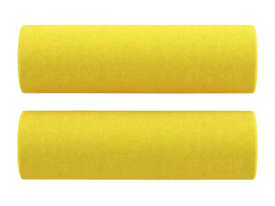 Canapé 2 places avec oreillers jaune clair 120 cm tissu