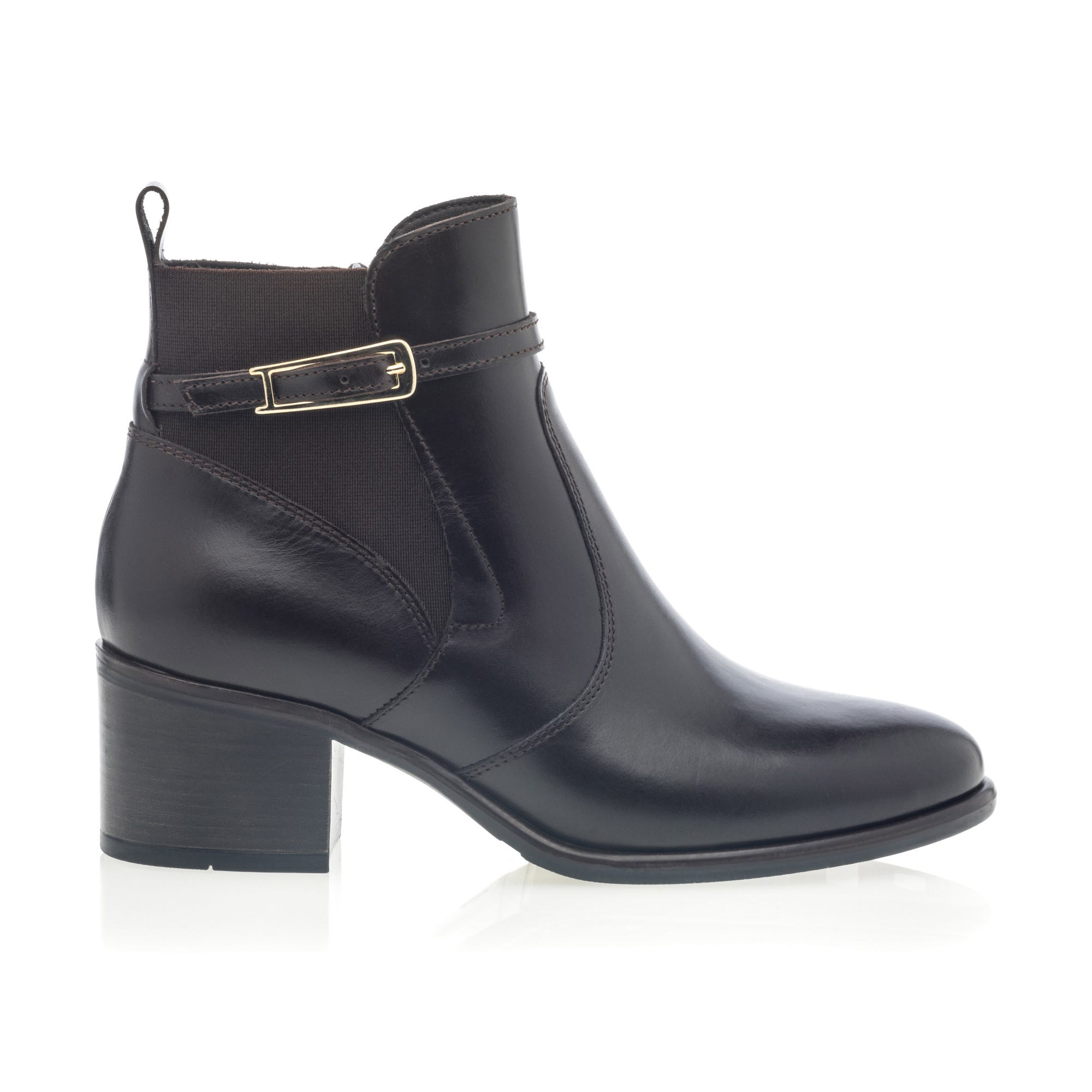 Bottines à talon Femme en cuir marron