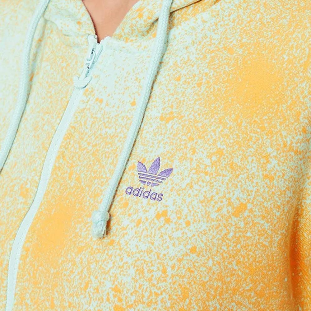 Adidas Sweat Zippé Bleu/Orange Femme Adidas Relaxed