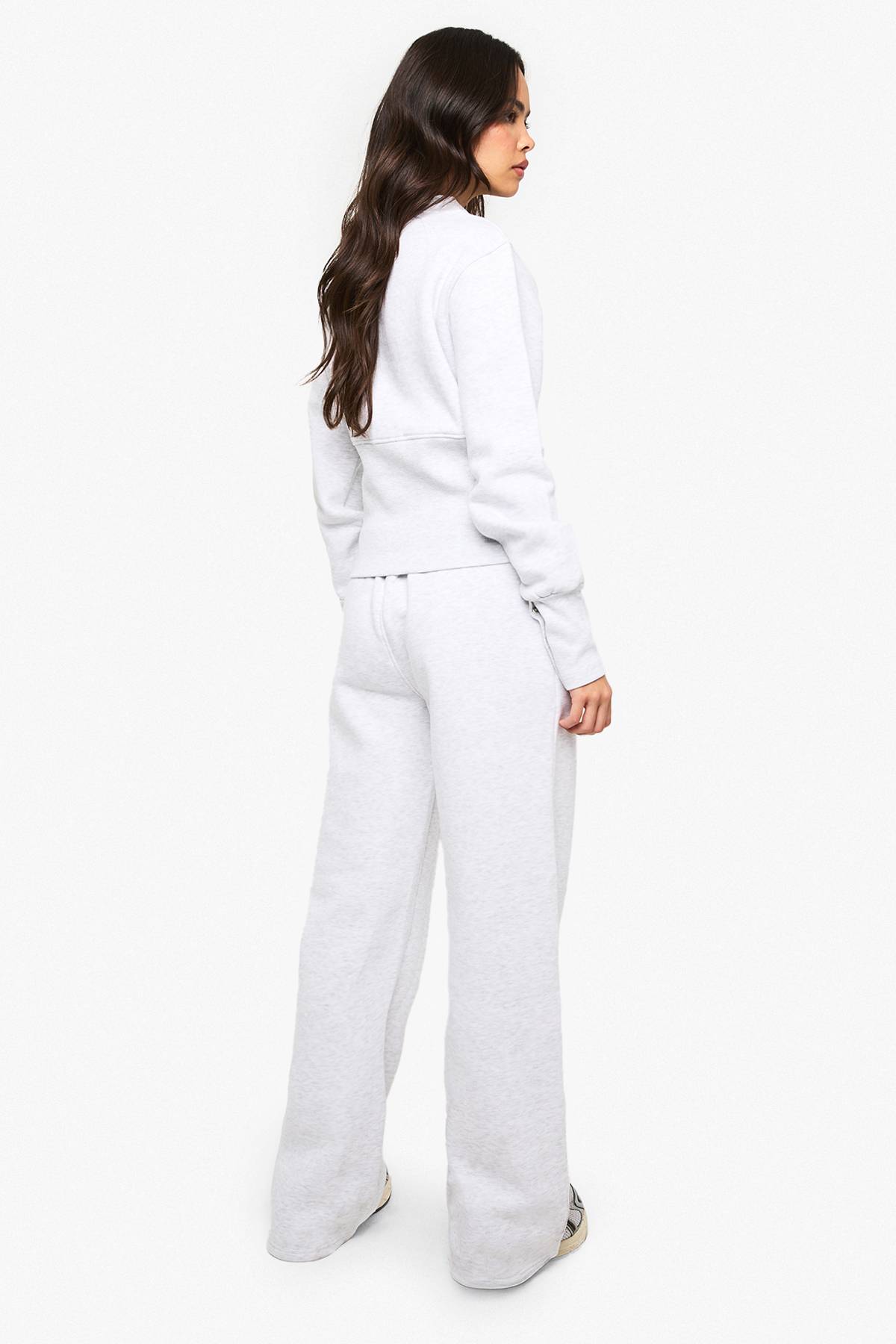 boohoo Ensemble Survêtement Sweat Bomber Ourlet Profond À Boutons-pression