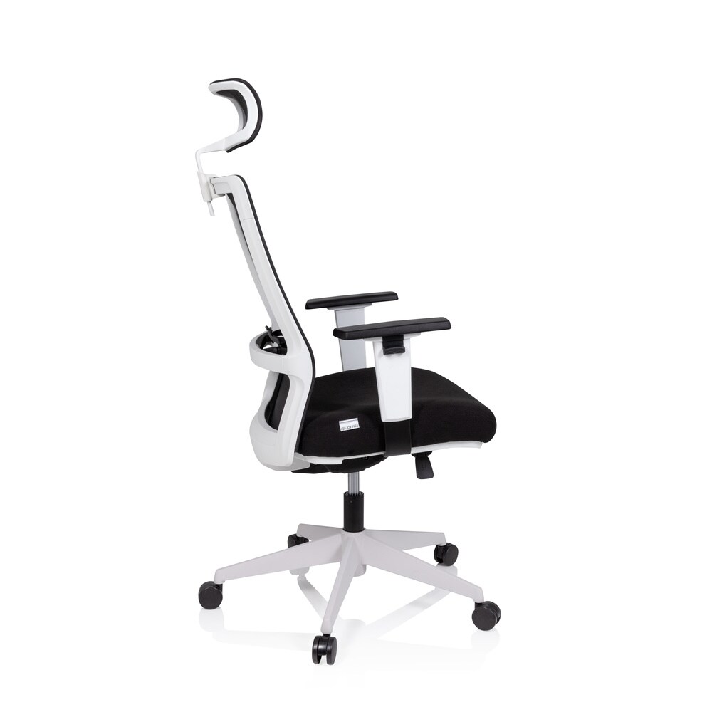 Profi Bürostuhl BRANCO Stoff/Netzstoff mit Armlehnen (höhenverstellbar) hjh OFFICE