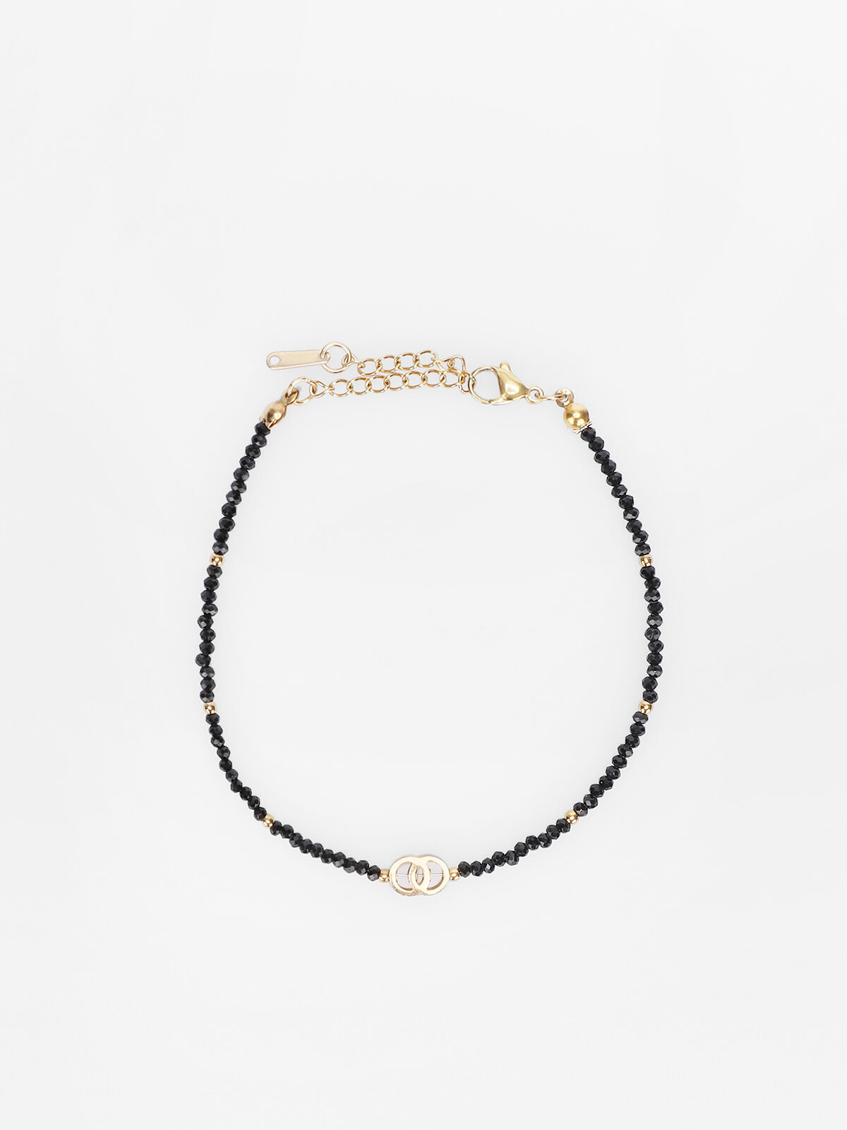 Chaîne de cheville en perles émaillées- Noir
