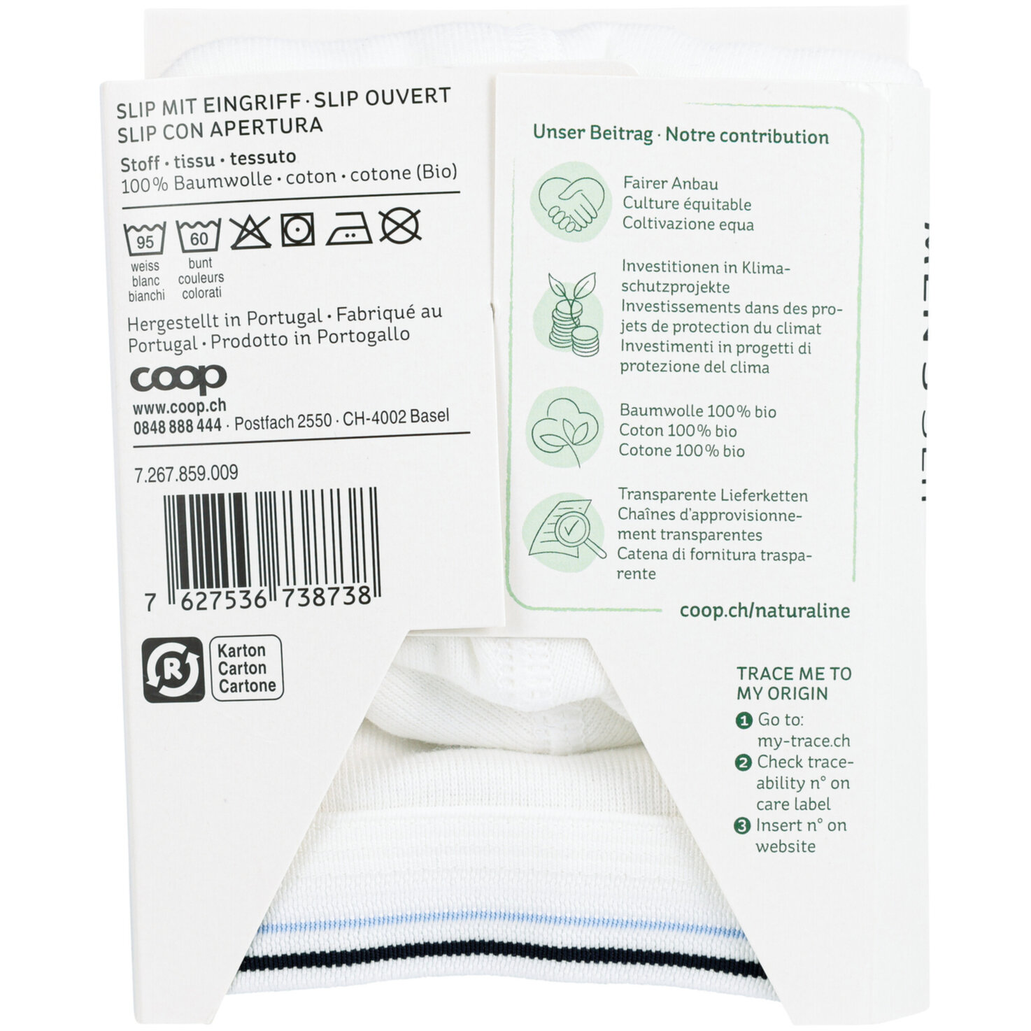 Naturaline Textil Herren Slip weiss S