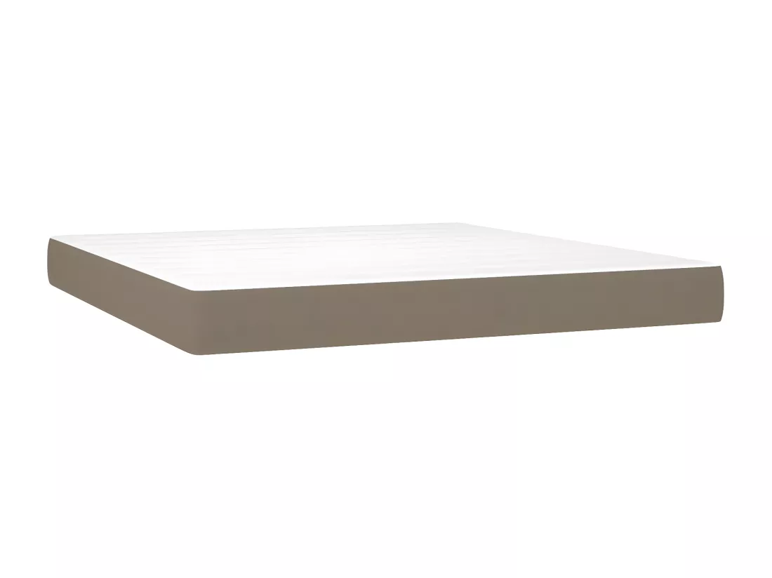 Sommier tapissier avec matelas et LED Taupe 180x200 cm Tissu