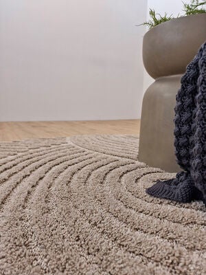 KMCarpets Doria Zen  Rundt Gulvteppe 120, Lin