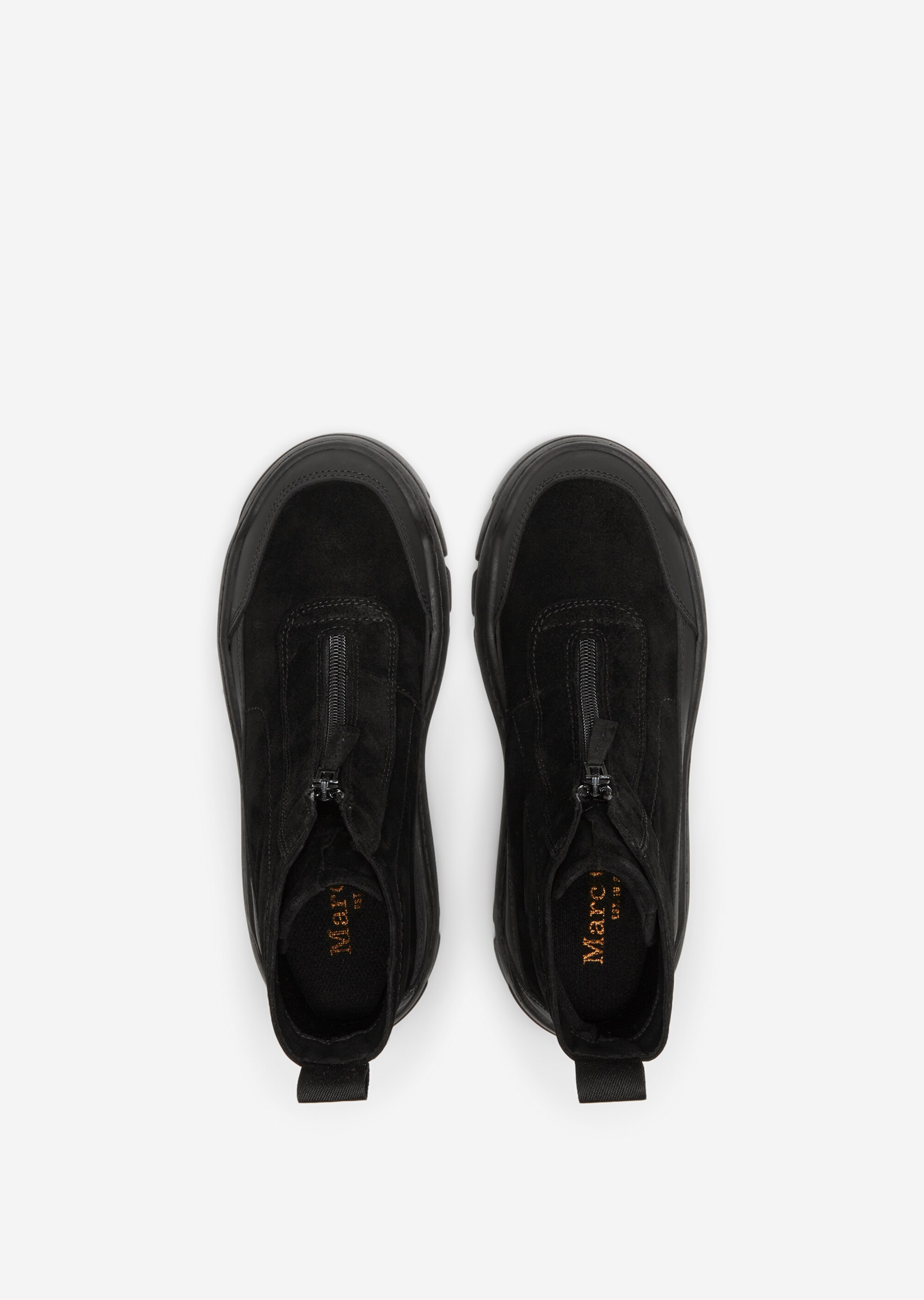Zipper-Stiefel aus softem Velours-Rindleder