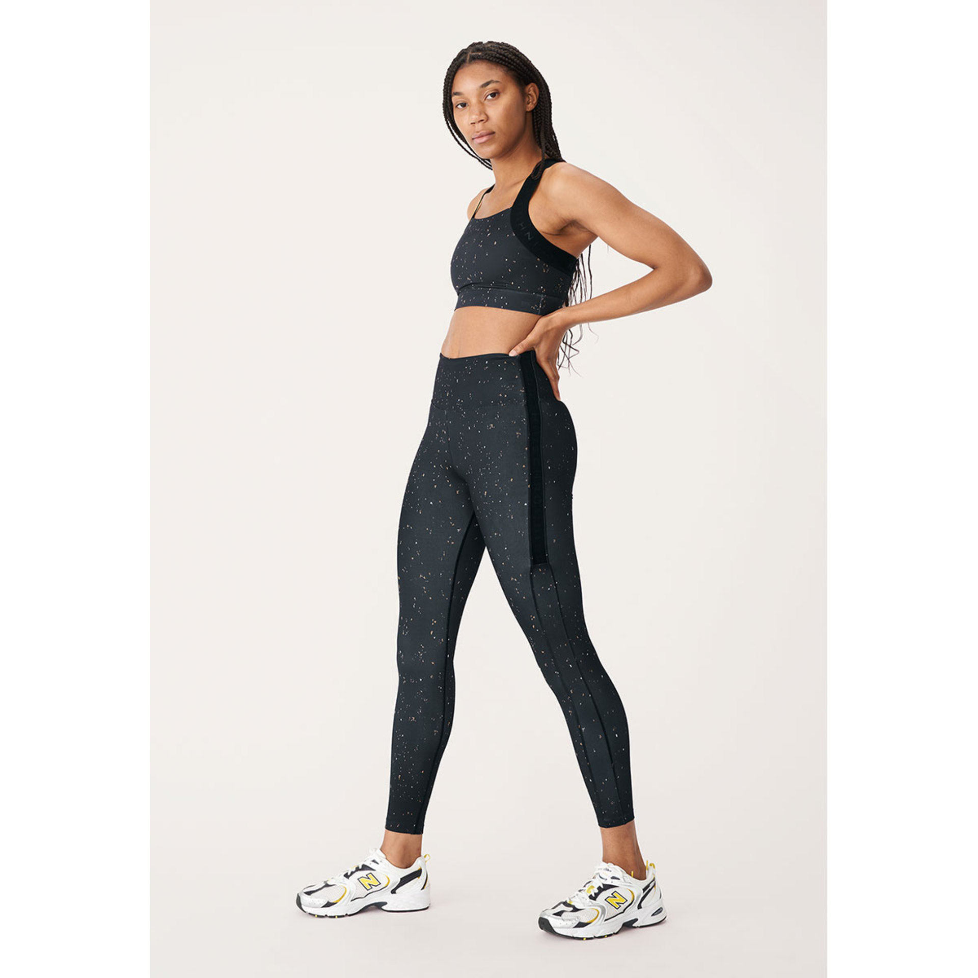 Röhnisch Kay Printed Hardloopbroek Lang Zwart Dames