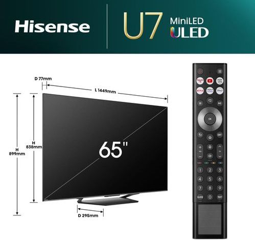 Hisense - 65U7NQ - 65 inch - 4K MiniLED - 2024