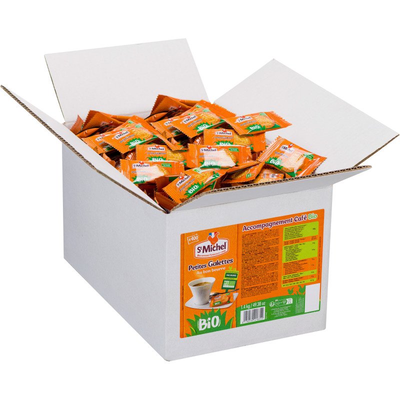 Petites galettes au bon beurre Bio St Michel - Carton de 400