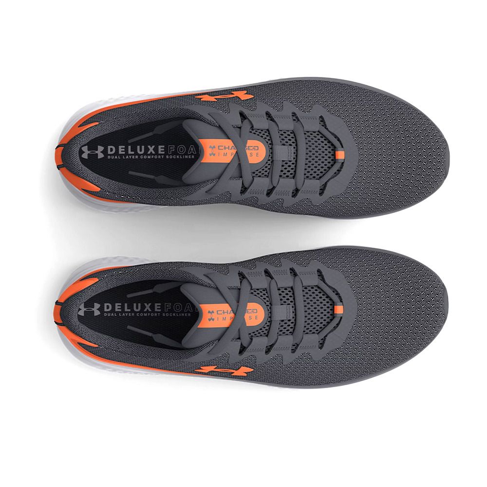 Under Armour UA CHARGED IMPULSE 3 - Chaussures running Homme pitch gray/orange blast/orange blast