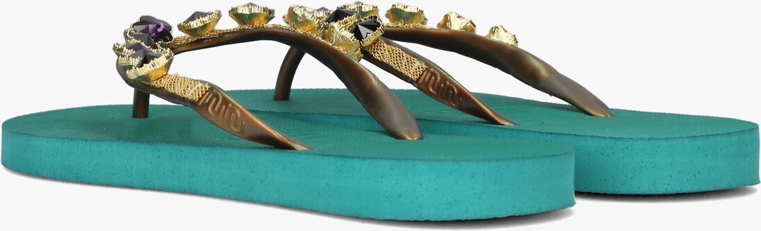 UZURII groene uzurii teenslippers black flower