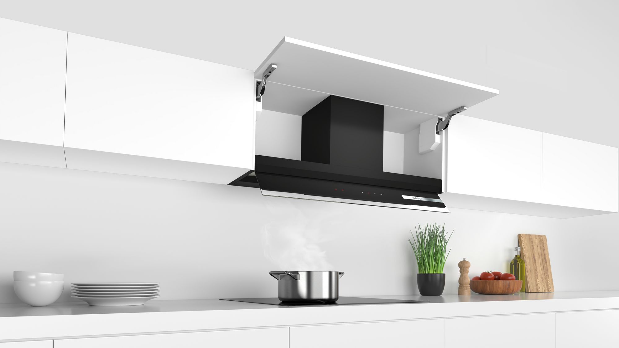 PRODUTO RECONDICIONADO # Coifa Decorativa Integrada Série 6 90 cm Vidro Preto DBB97AM60-B