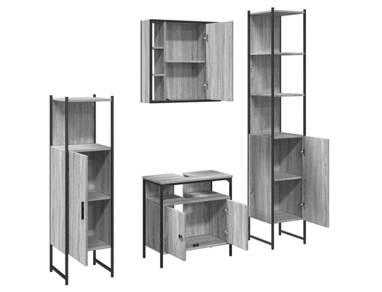 VIDAXL - Ensemble d'armoires de salle de bain 4 pcs sonoma gris