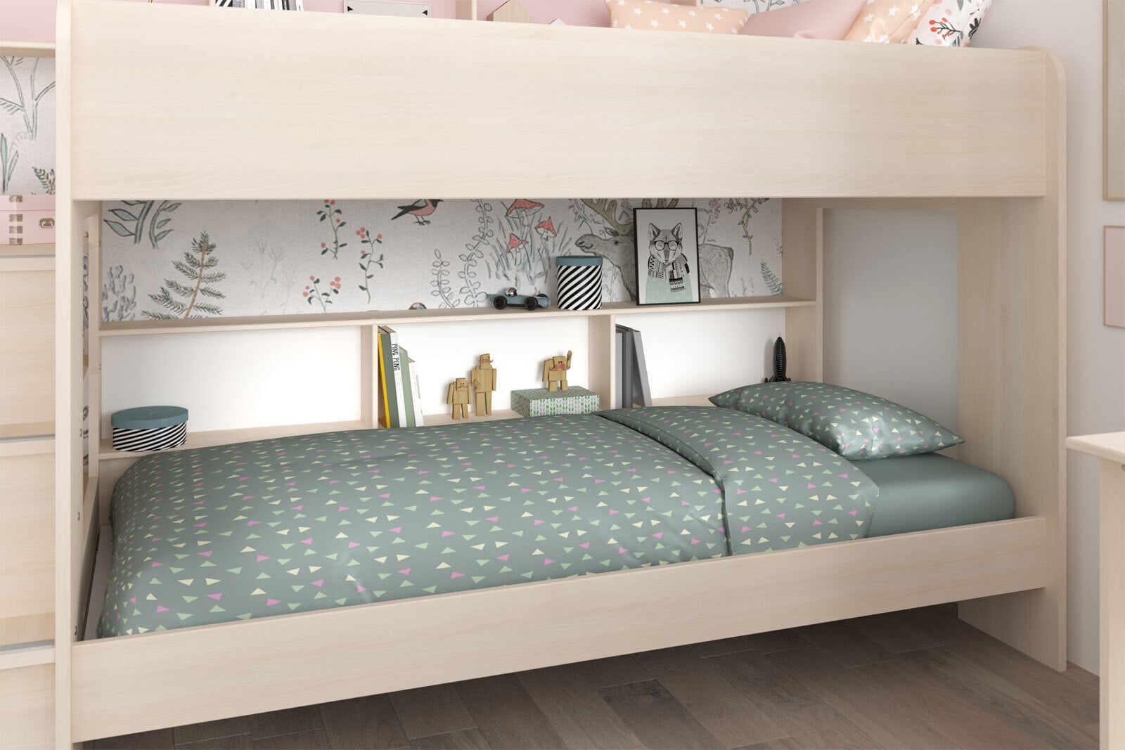 Parisot Multifunktionsbett mit Kleiderschrank Bibop 41 weiß / braun