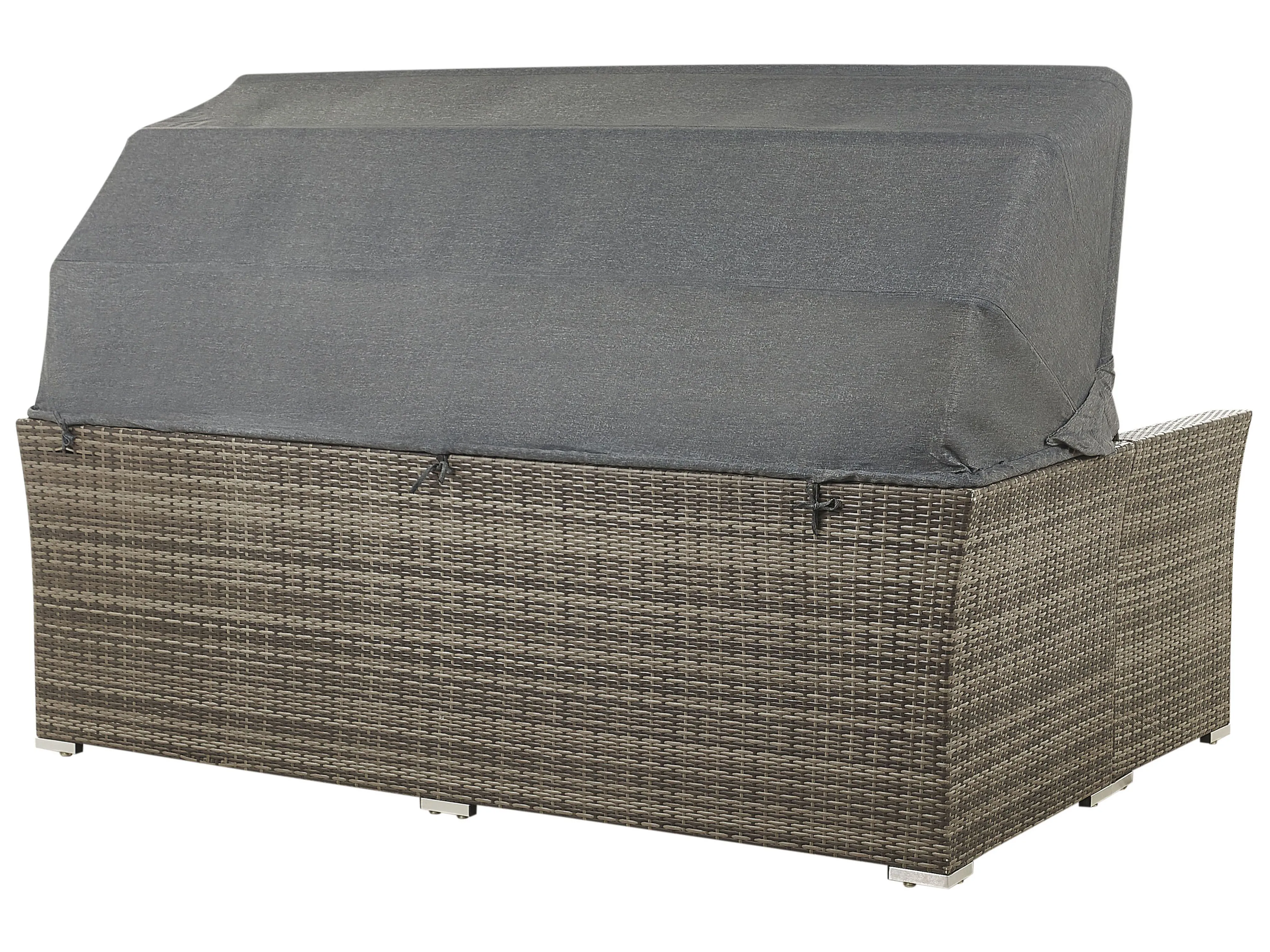 Loungeset met tafel 6-zits CORTE modulair PE rotan Donkerbruin