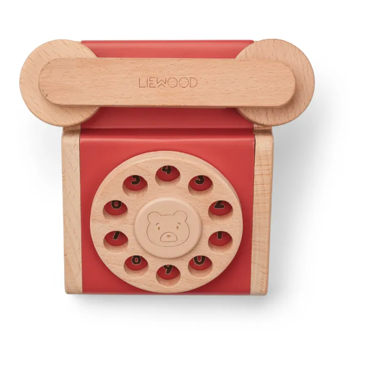 Liewood Téléphone classique Selma en bois | Rouge
