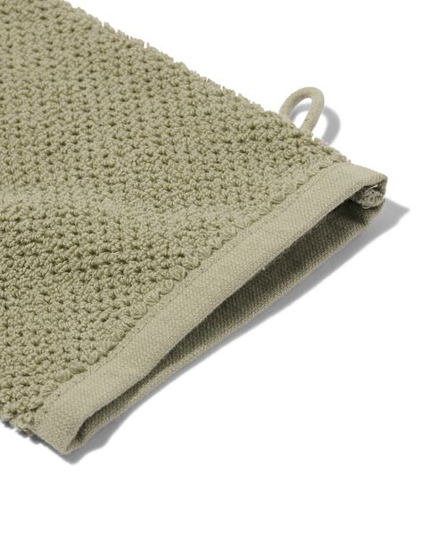 gant de toilette 2ème vie coton recyclé 16x21 gris-vert