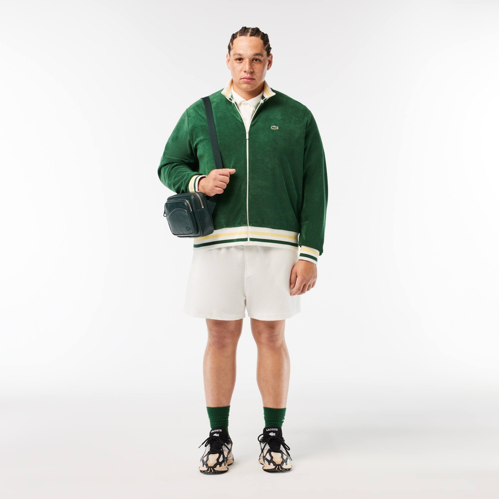 Paris Frottee-Sweatshirt aus Frottee mit hohem Kragen Sweatshirts - Grün - Lacoste - Herren