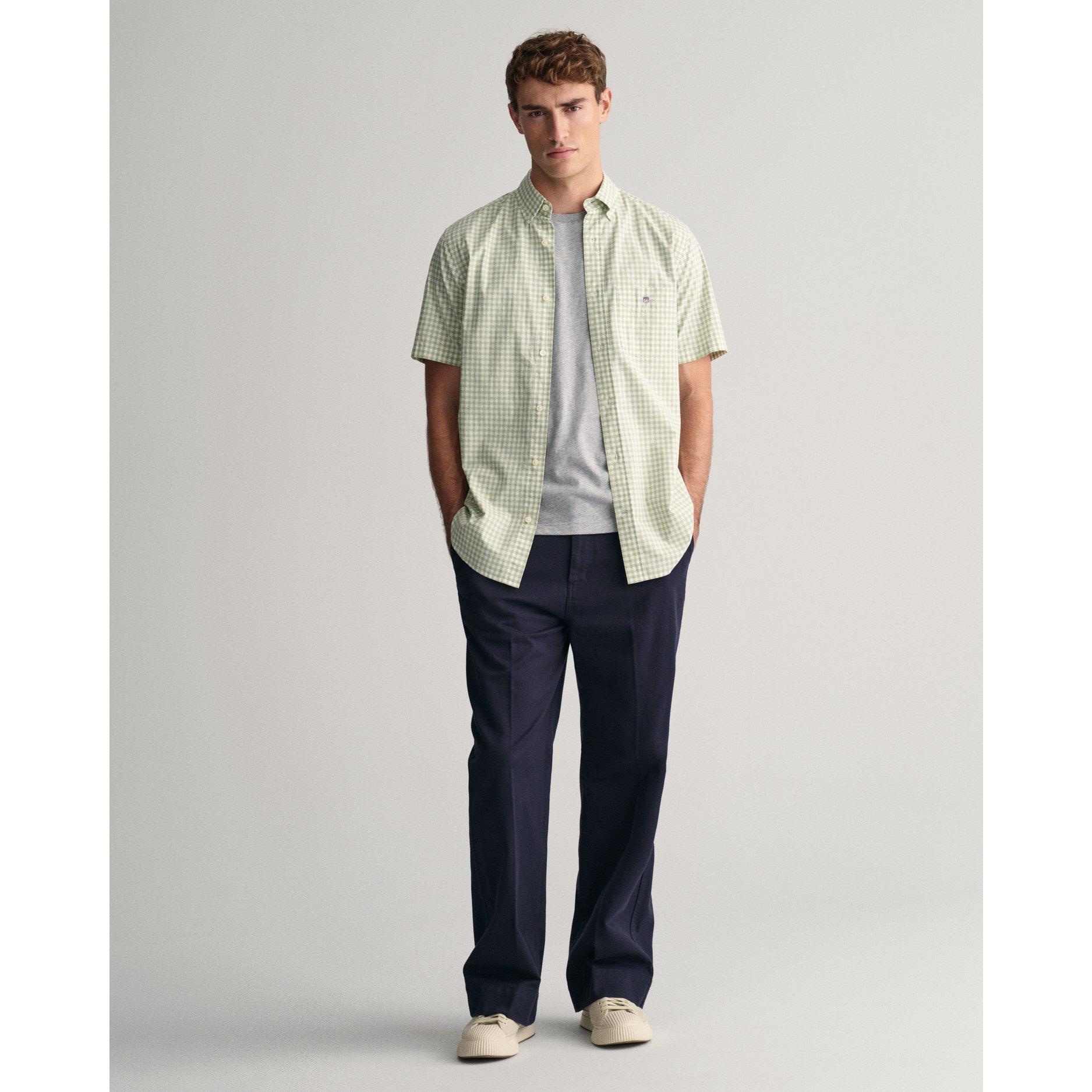 Gant Regular Fit Classic Gingham Poplin Short Sleeve Shirt