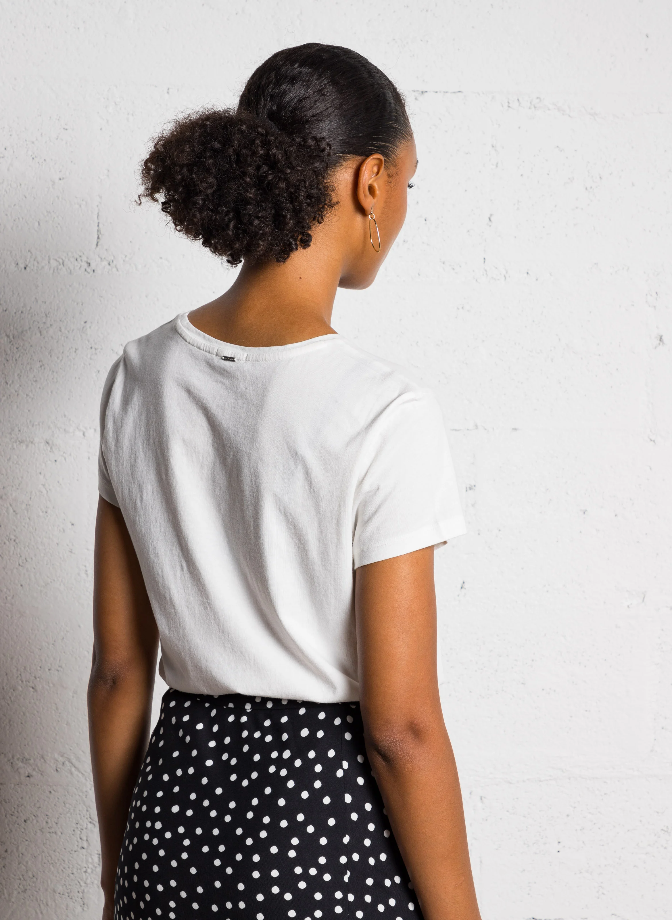 Tee-shirt col rond en coton | Blanc