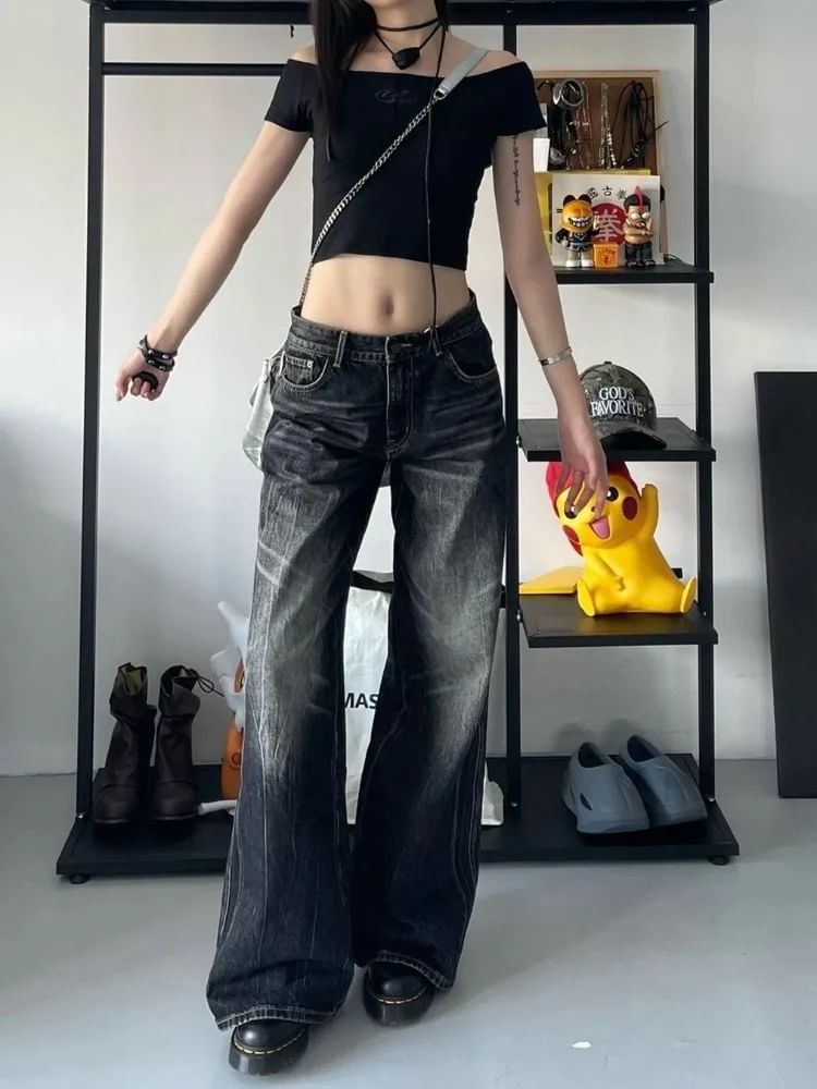 Jerolenea - Lage taille bootcut jeans