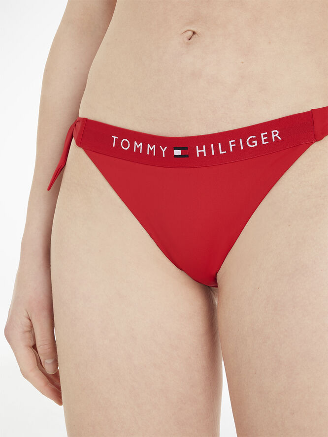 Tommy Hilfiger SIDE TIE CHEEKY BIKINI Primary red