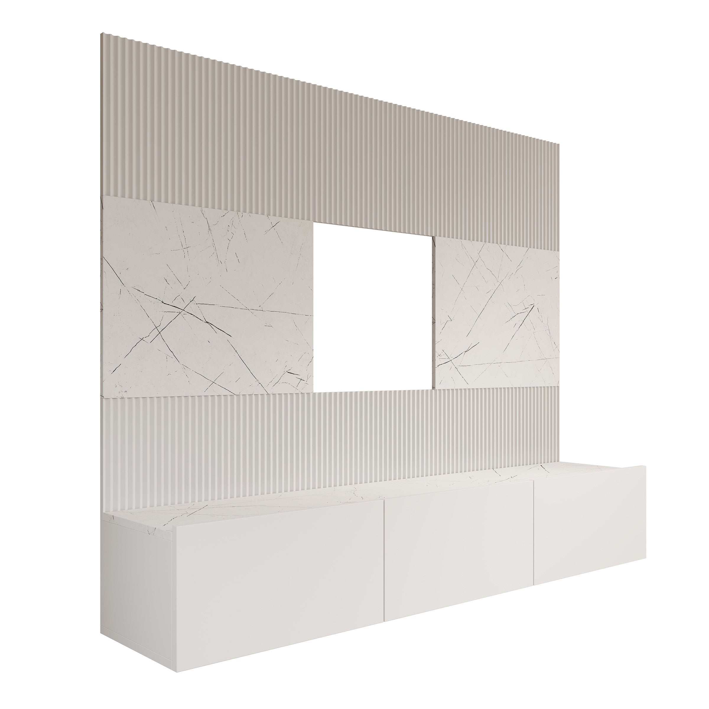Meubella - TV-Meubel Dominic - Wit - 180 cm