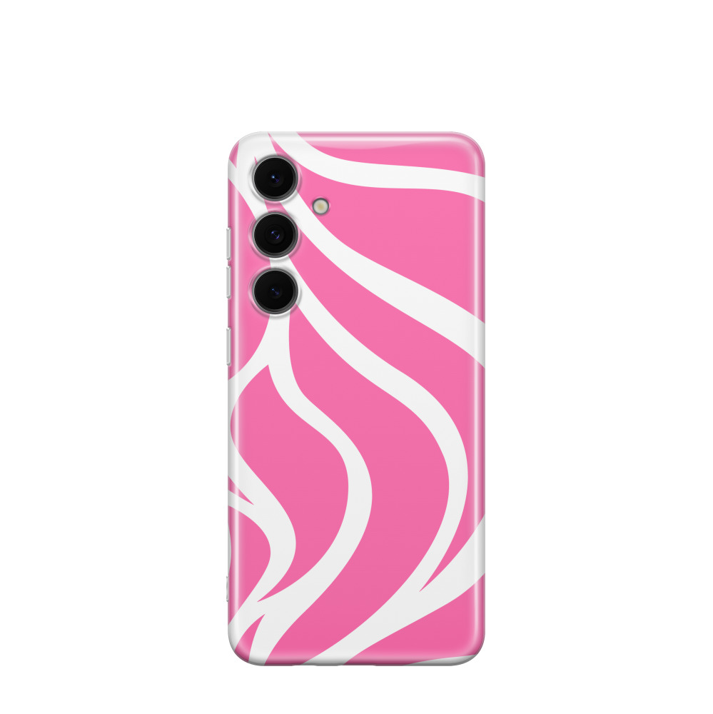 Samsung Galaxy S24 FE Gummi Hülle Wellen der Natur 3 - Pink