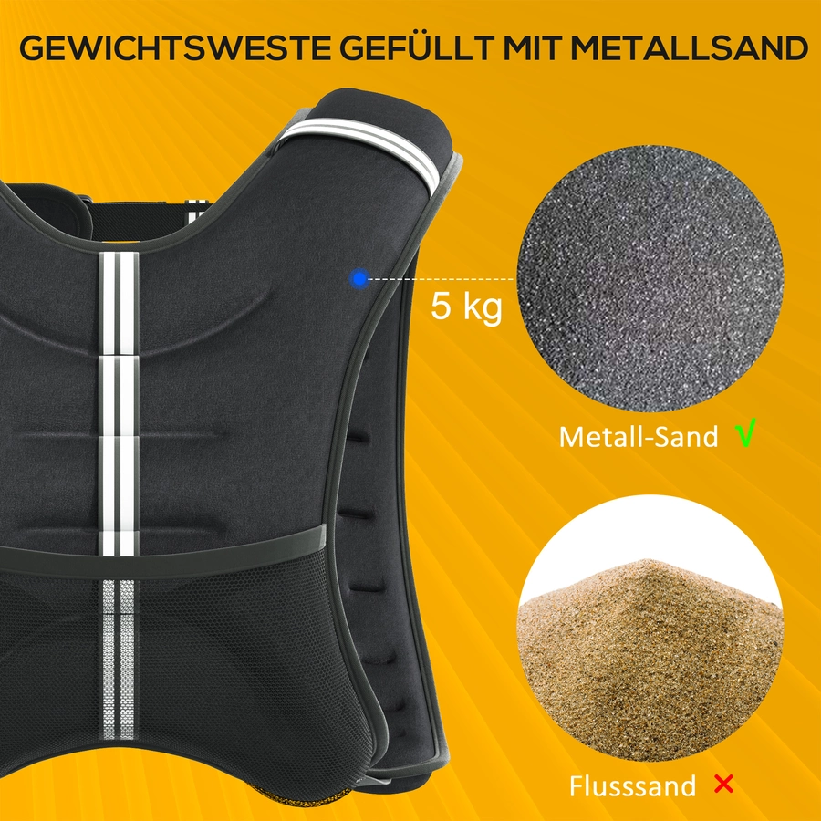 HOMCOM Gewichtsweste mit verstellfunktion schwarz
