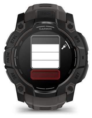 Montre GPS Garmin Instinct 3 AMOLED - 50 mm Noir avec Bracelet en Silicone Gris Charcoal