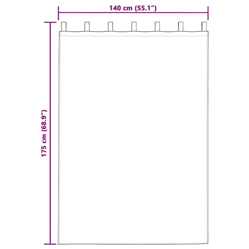 vidaXL Gordijnen met lussen - Verduisterend - Zwart Fluweel - 140x175 cm - 2 St.