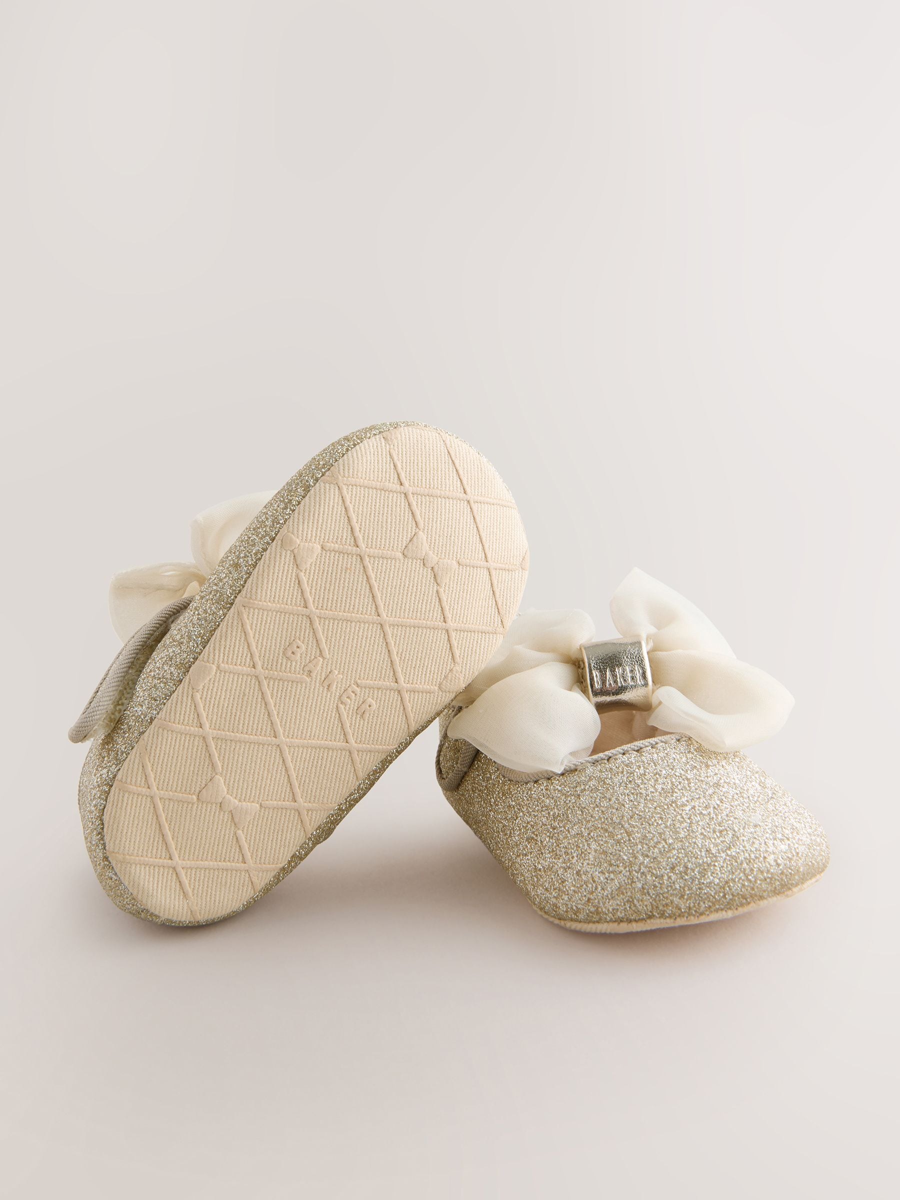 Goud - Baker by Ted Baker babyslofjes met strik voor meisjes