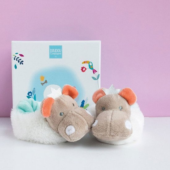 Tropicool chaussons hochet    Hippo        0-6 mois   de               Doudou et Compagnie