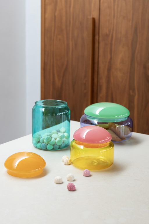 &klevering Puffy voorraadpot geel