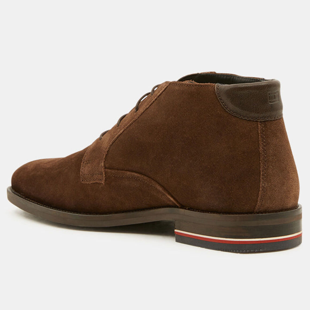 Tommy Hilfiger Desert boots en Velours de Cuir Signature marron foncé