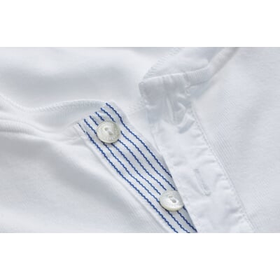 Herren-Henley-Shirt Langarm, Weiß