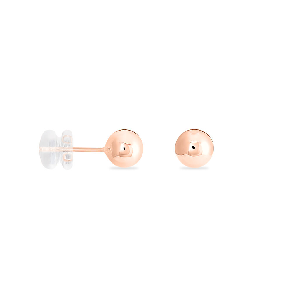 Boucles D'oreilles Puces Fidelia Boule Or Rose