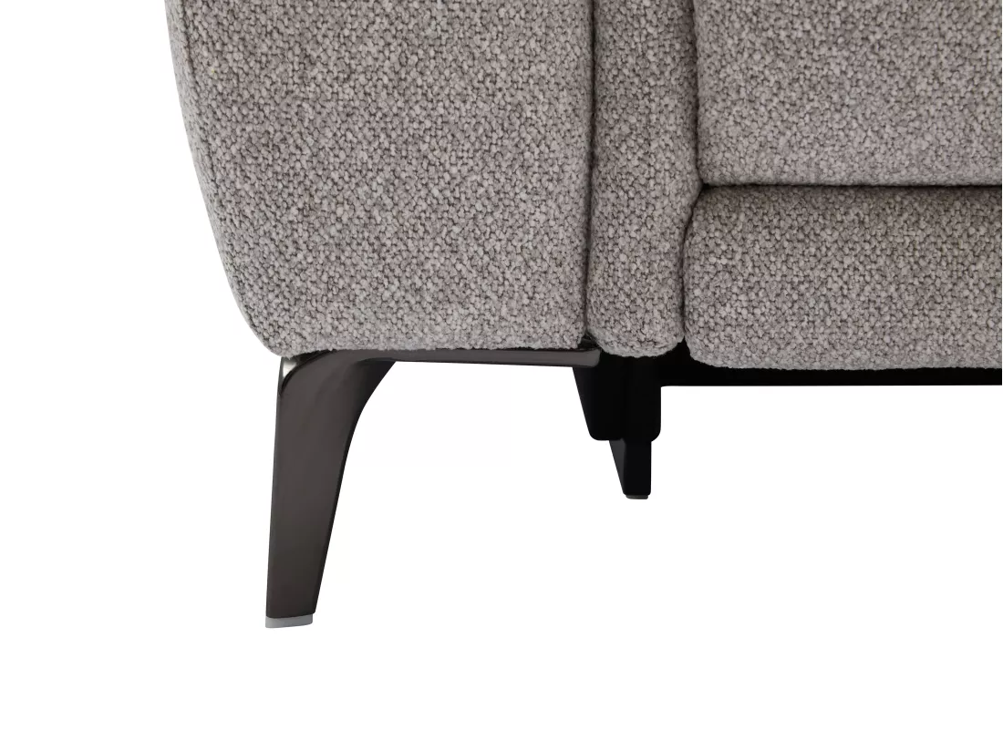 Canapé 3 places relax électrique en tissu texturé gris clair BOSDALO