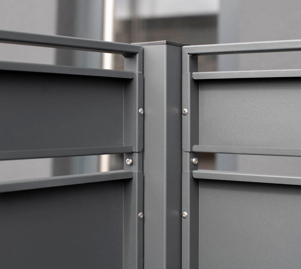 Westmann Metall Mülltonnenverkleidung Planum anthrazit 150cm - versch. Ausführungen