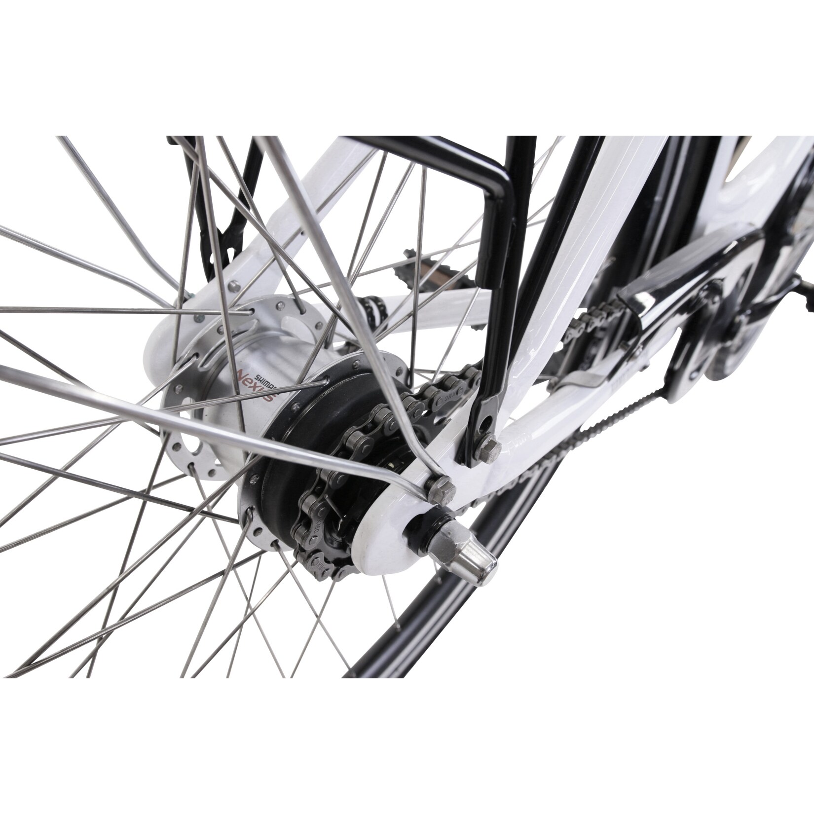 HAWK City Wave Deluxe White - Damen 26 Zoll - Leichtes Fahrrad mit 7-Gang Shimano Nabenschaltung, Felgenbremse & Nabendynamo