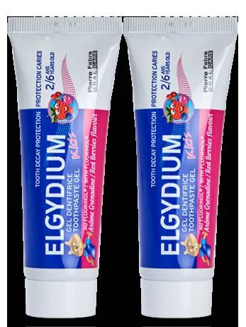 ELGYDIUM Dentifrice KIDS Grenadine - 2x50ml
