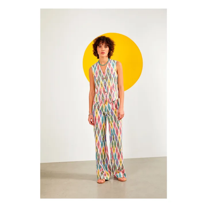Maria de la Orden Veste Sans Manches Ava Ikat | Vert