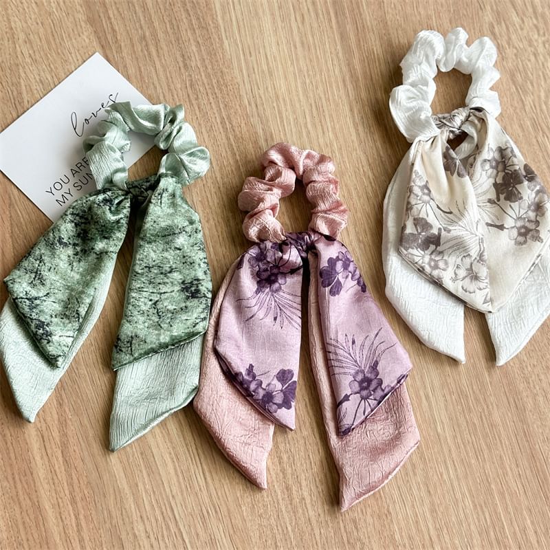 enthice - Print satijnen scrunchie